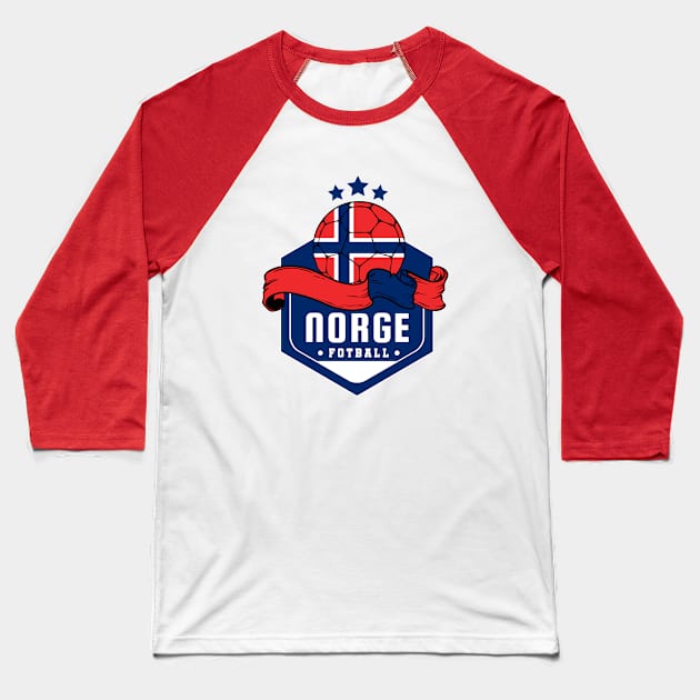 Norge Football Fan Baseball T-Shirt by footballomatic